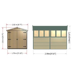 Overlap Dipped Double Door Flatpacked 10 x 6ft